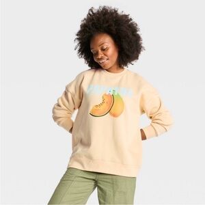 Wild Fable Yellow Papayas Graphic Crewneck Sweatshirt Women’s Medium NWT
